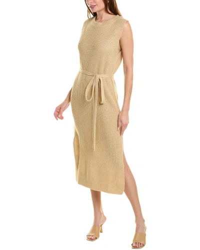 Brook + Lynn Tie Waist Sweaterdress In Brown