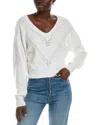Brook + Lynn V-neck Sweater In White