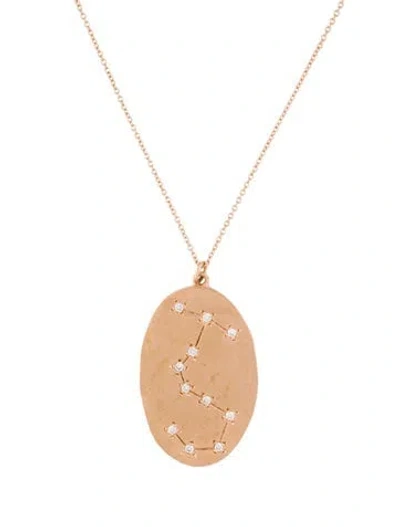 Pre-owned Brooke Gregson 14k Diamond Scorpio Astrology Pendant Necklace, 16" In Multi
