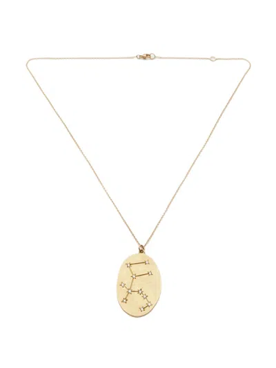 Brooke Gregson 14kt Yellow Gold Aquarius Medallion Diamond Necklace