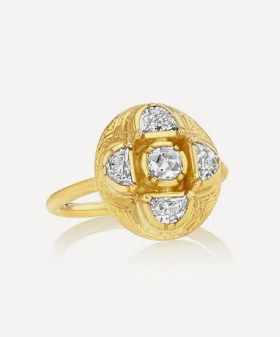 Brooke Gregson 18ct Gold Albers Engraved Diamond Ring