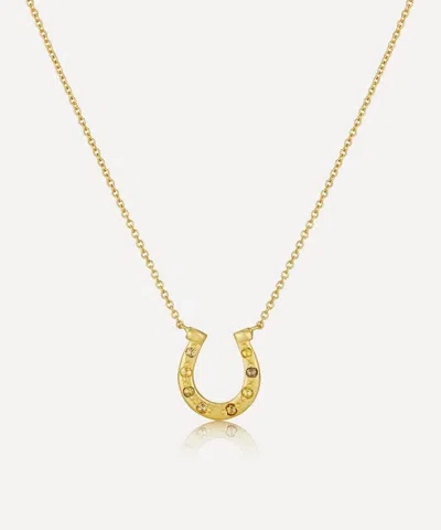 Brooke Gregson 18ct Gold Diamond Horseshoe Pendant Necklace