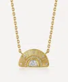 Brooke Gregson 18ct Gold Diamond Sun Ray Engraved Necklace In Gold