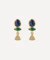 Brooke Gregson 18ct Gold Marquise Emerald Sapphire Stud Earrings In Multi