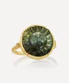 Brooke Gregson 18ct Gold Sun Labradorite Ring In Green