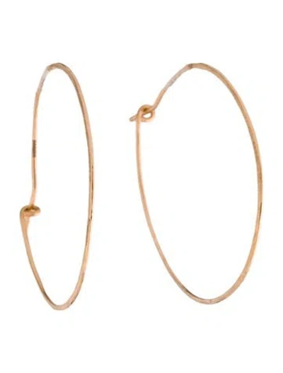 Pre-owned Brooke Gregson 18k Hammered Hoop Earrings In Multi