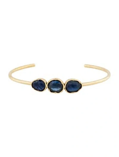 Pre-owned Brooke Gregson 18k Sapphire Cuff Bracelet, 6.25" In Multi