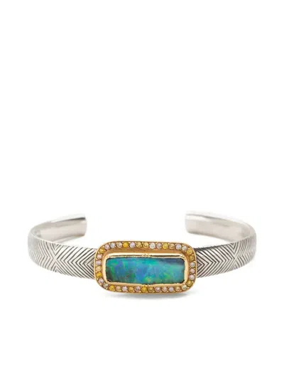 Brooke Gregson Silver Artemis Diamond Opal Bracelet