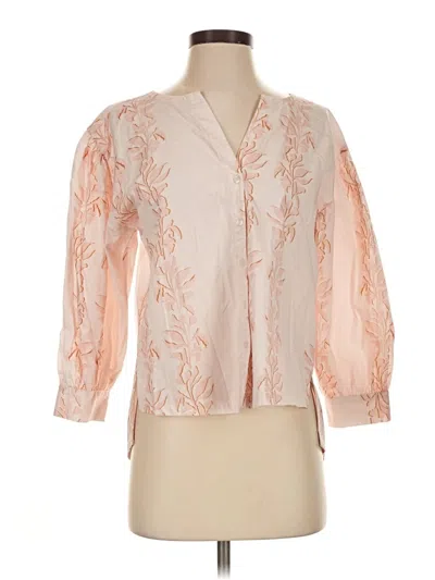 Pre-owned Brooke Wright 3/4 Sleeve Blouse In Pink