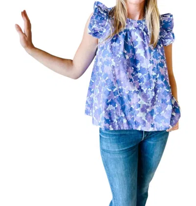 Brooke Wright Charlie Top Blouse In Purple In Multi