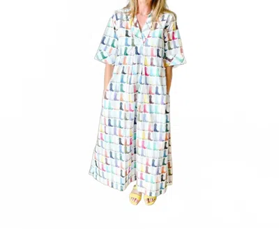 Brooke Wright Henriette Caftan Dress In Rainbow Boots In Multi