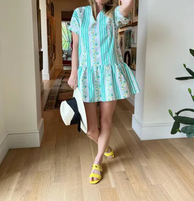 Brooke Wright Lucy Spring Mini Dress In Capri Lemon Stripe
