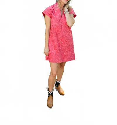 Brooke Wright Nancy Bandana Mini Dress In Red In Pink