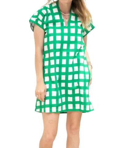 Brooke Wright Nancy Mini Dress In Green Madras