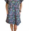 Brooke Wright Nancy Mini Dress In Grey Floral In Multi