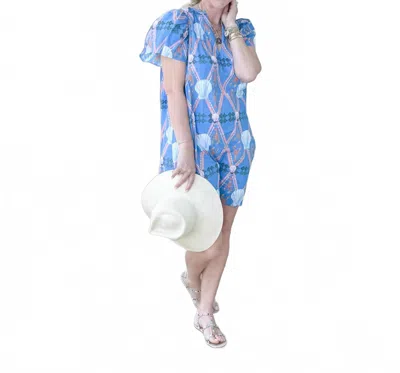 Brooke Wright Sarah Mini Dress In Lobster Seaside In Blue