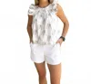 Brooke Wright Women's Charlie Top In Bulldog In White