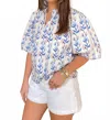 Brooke Wright Women's Claudia Top In Blue Wildflower In Multi