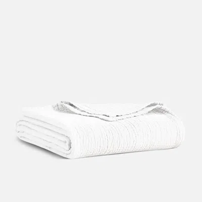 Brooklinen Airweave Crinkle Cotton Bed Blanket Size King/cali King In White