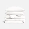 Brooklinen Airweave Crinkle Cotton Duvet Set Size King/cali King In White In White
