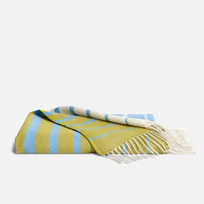Brooklinen Alpaca Gradient Throw Blanket In Fern Stripe In Green