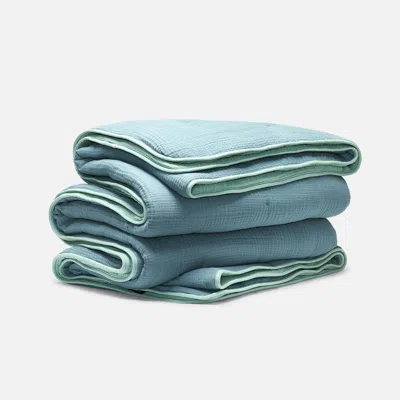 Brooklinen Breezeweave Reversible Cotton Comforter In Blue