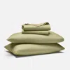 Brooklinen Brushed Flannel Core Sheet Set Size Cali King In Speckled Moss In Green