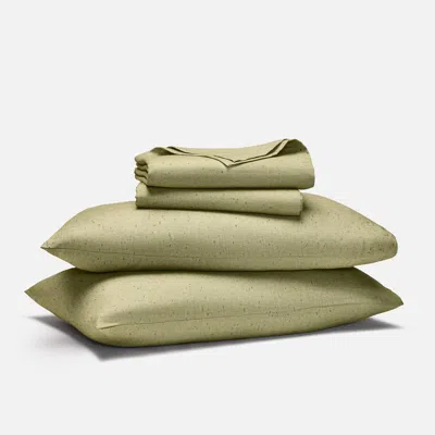 Brooklinen Brushed Flannel Core Sheet Set Size Cali King In Speckled Moss In Green