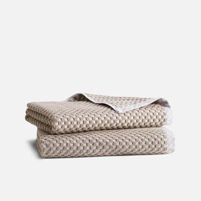 Brooklinen Checkered Jacquard Bath Towels In Driftwood In Gray