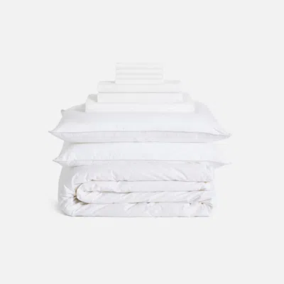 Brooklinen Classic Percale Bedding Move-in Bundle In Solid White