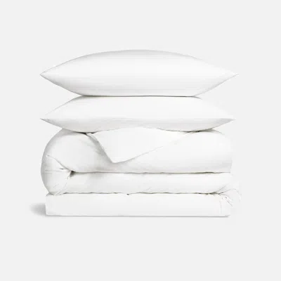 Brooklinen Classic Percale Duvet Set Size King/cali King In Solid White