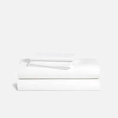 Brooklinen Classic Percale Split King Sheet Set In Solid White