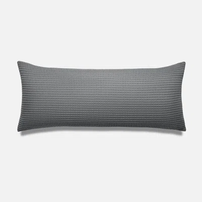 Brooklinen Dreamweave Waffle Lumbar Pillow Cover In Slate In Blue