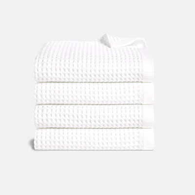 Brooklinen Dreamweave Waffle Set Of 4 Bath Towel Bundle In White