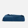 Brooklinen Grid Knit Cotton Throw Blanket In Abyss In Blue