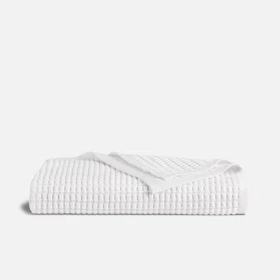 Brooklinen Grid Knit Cotton Throw Blanket In White