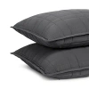 Brooklinen Lightweight Cotton Quilted Standard Sham Set In Onyx