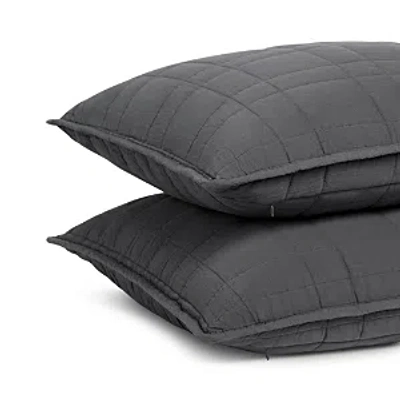 Brooklinen Lightweight Cotton Quilted Standard Sham Set In Onyx
