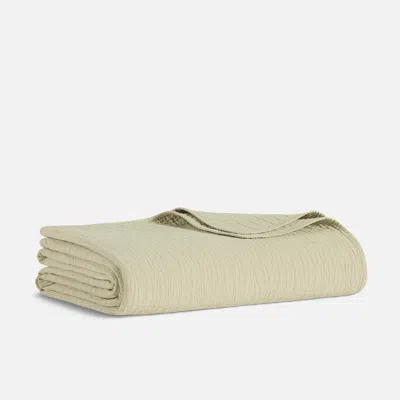 Brooklinen Lightweight Grid Cotton Bed Blanket Size King/cali King In Dried Moss In Green