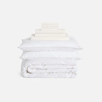 Brooklinen Luxe Sateen Bedding Move-in Bundle In Cream In White