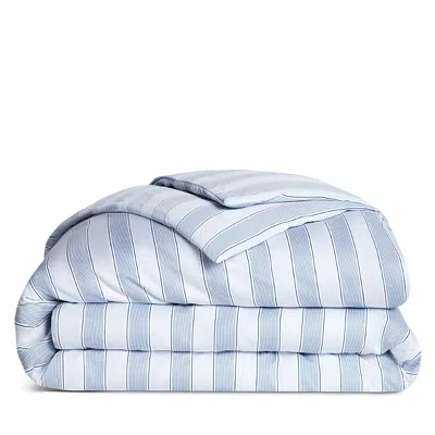 Brooklinen Luxe Sateen Duvet Cover, Full/queen In Threaded Stripe Storm Blue