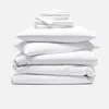 Brooklinen Luxe Sateen Hardcore Sheet Bundle Size Queen In Solid White In White