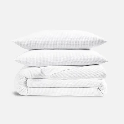 Brooklinen Micro Waffle Duvet Set In White