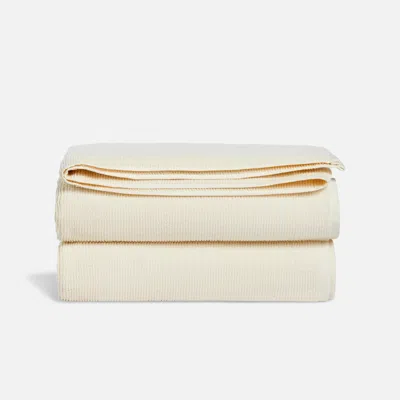 Brooklinen Organic Ribbed Bath Sheets In Vanilla In Neutral