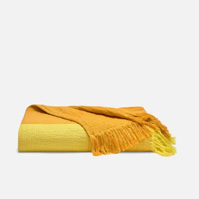 Brooklinen Pop Check Throw Blanket In Sunflower In Green
