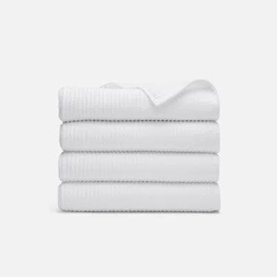 Brooklinen Ribbed Cotton Tencel™ Set Of 4 Bath Towel Bundle In White