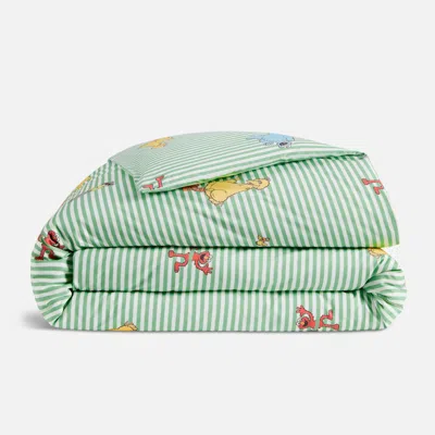 Brooklinen Sesame Street® Duvet Cover Size Full/queen In Grass Stripe In Green