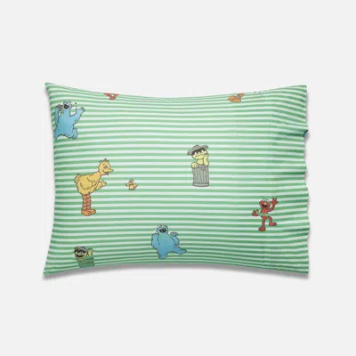 Brooklinen Sesame Street® Pillowcase Set Size Standard In Grass Stripe In Green
