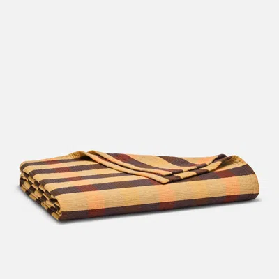 Brooklinen Sunwashed Check Bed Blanket In Brown