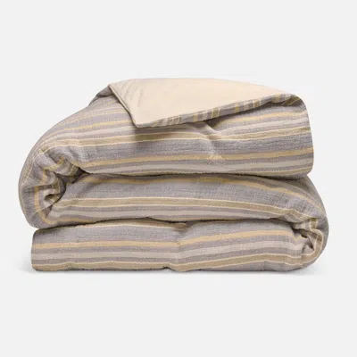 Brooklinen Sunwashed Stripe Duvet Cover In Brown